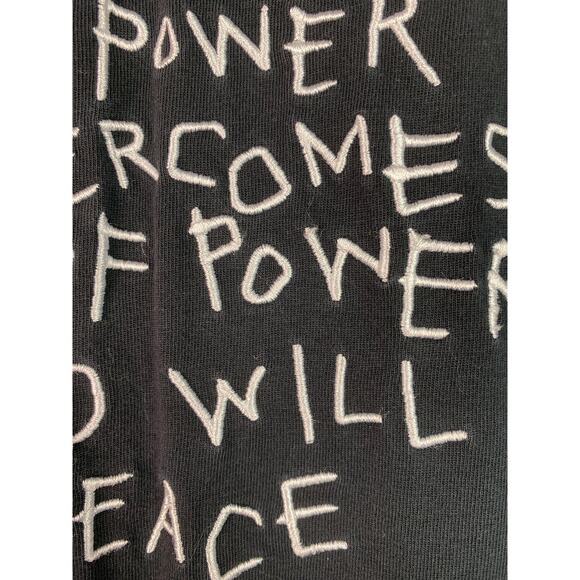 CHNGE XL Organic Cotton Black Power of Love vs Love of Power Embroidered T-Shirt - Picture 5 of 9